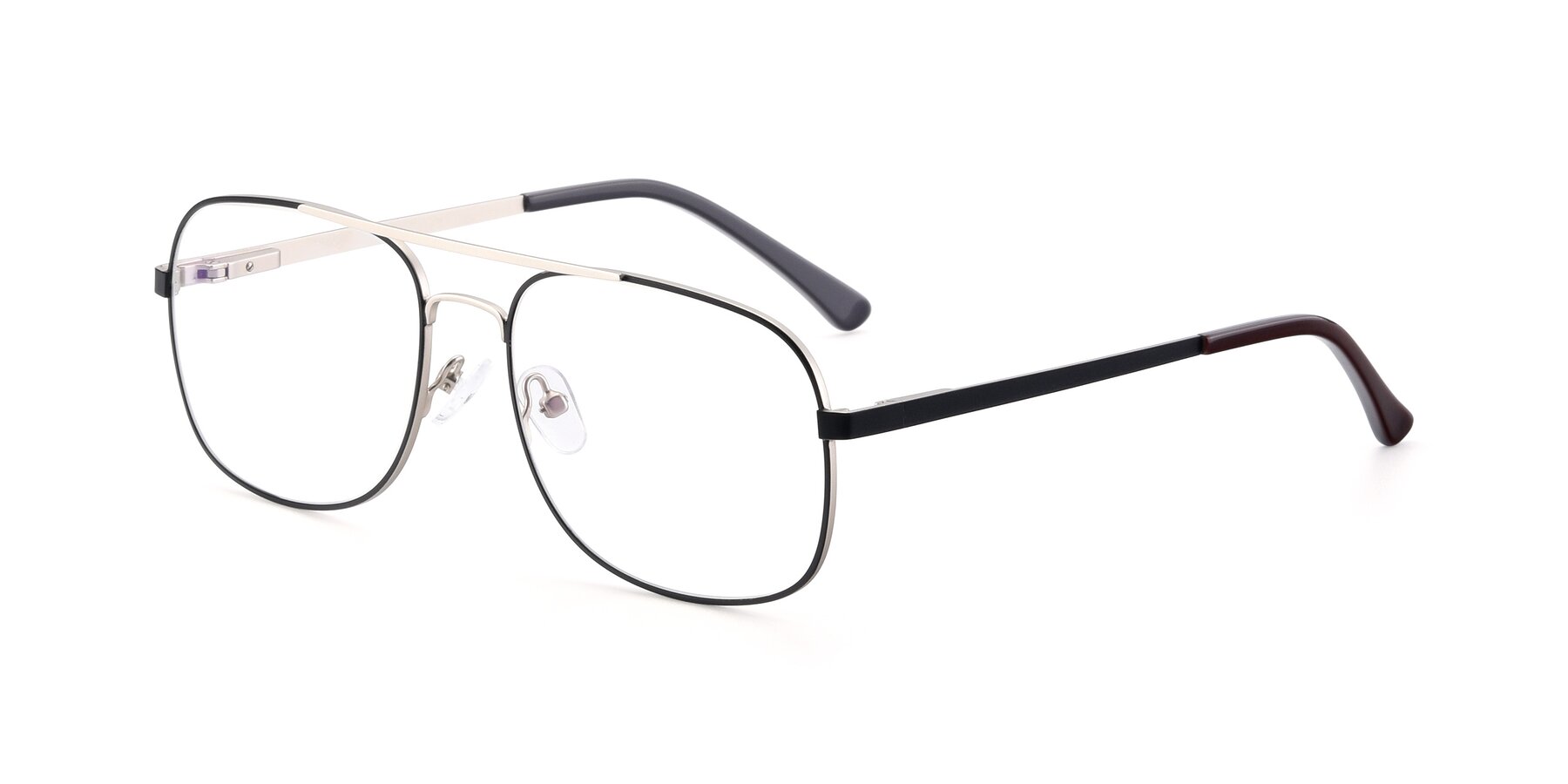 Angle of 9487 in Black-Silver with Clear Blue Light Blocking Lenses