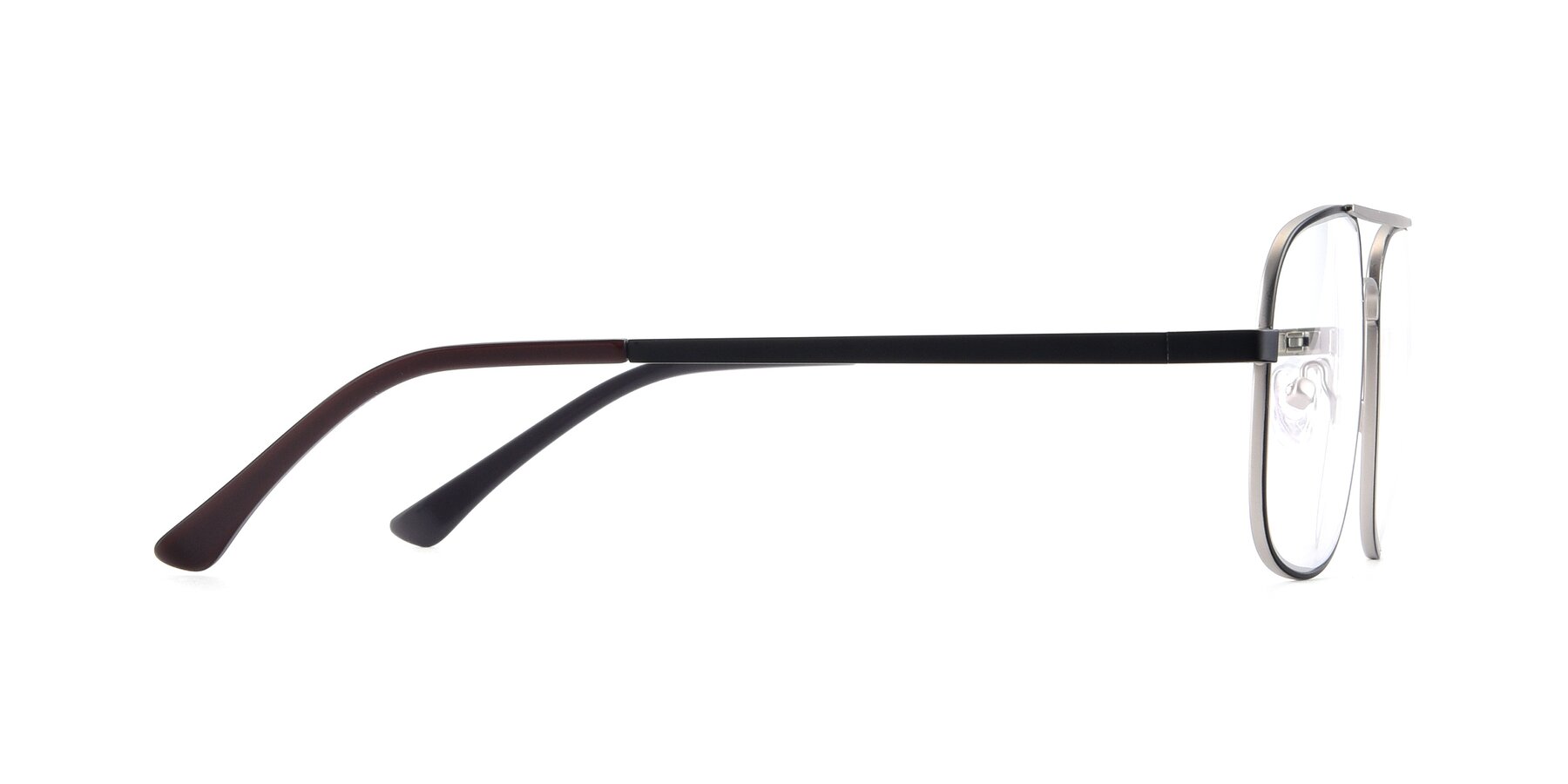 Side of 9487 in Black-Silver with Clear Reading Eyeglass Lenses