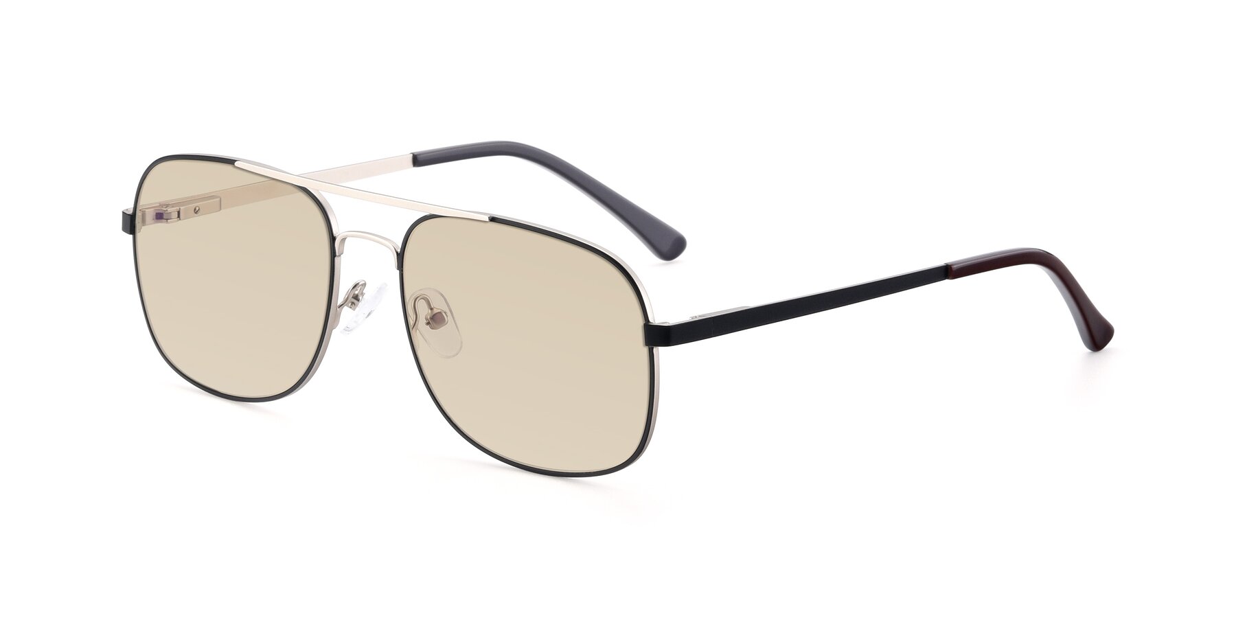 Angle of 9487 in Black-Silver with Light Brown Tinted Lenses