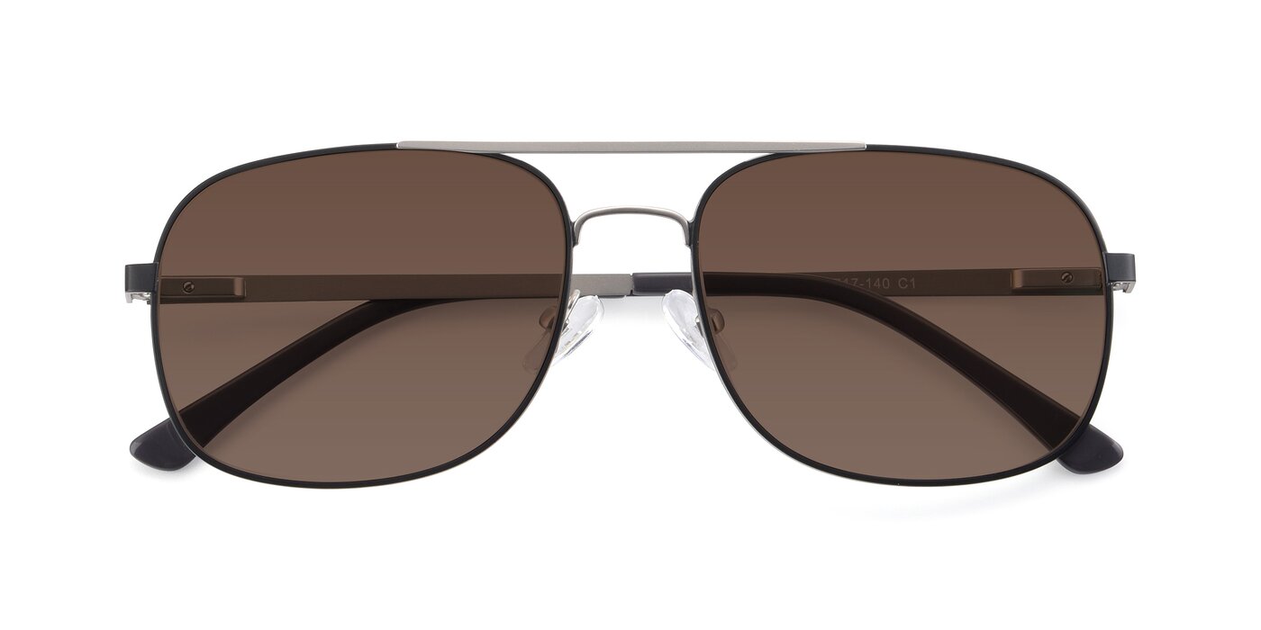 9487 - Black / Silver Tinted Sunglasses