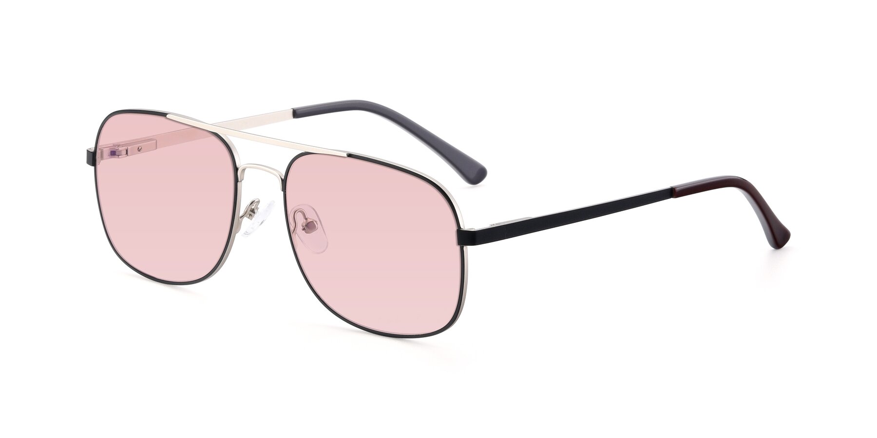 Angle of 9487 in Black-Silver with Light Garnet Tinted Lenses