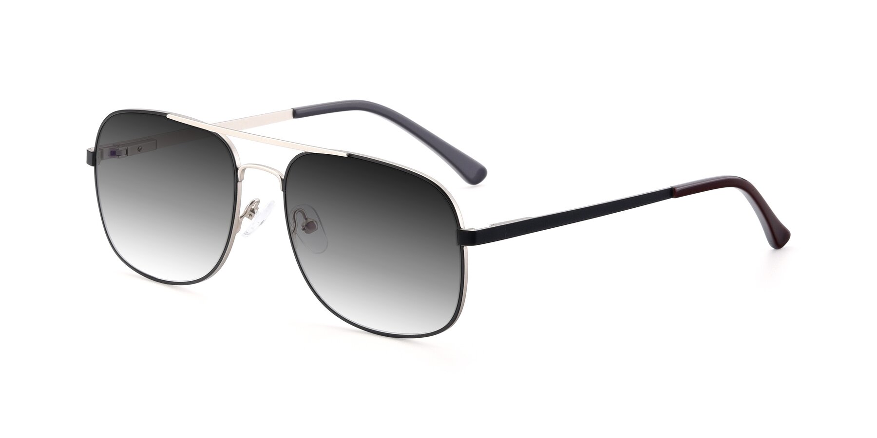 Angle of 9487 in Black-Silver with Gray Gradient Lenses