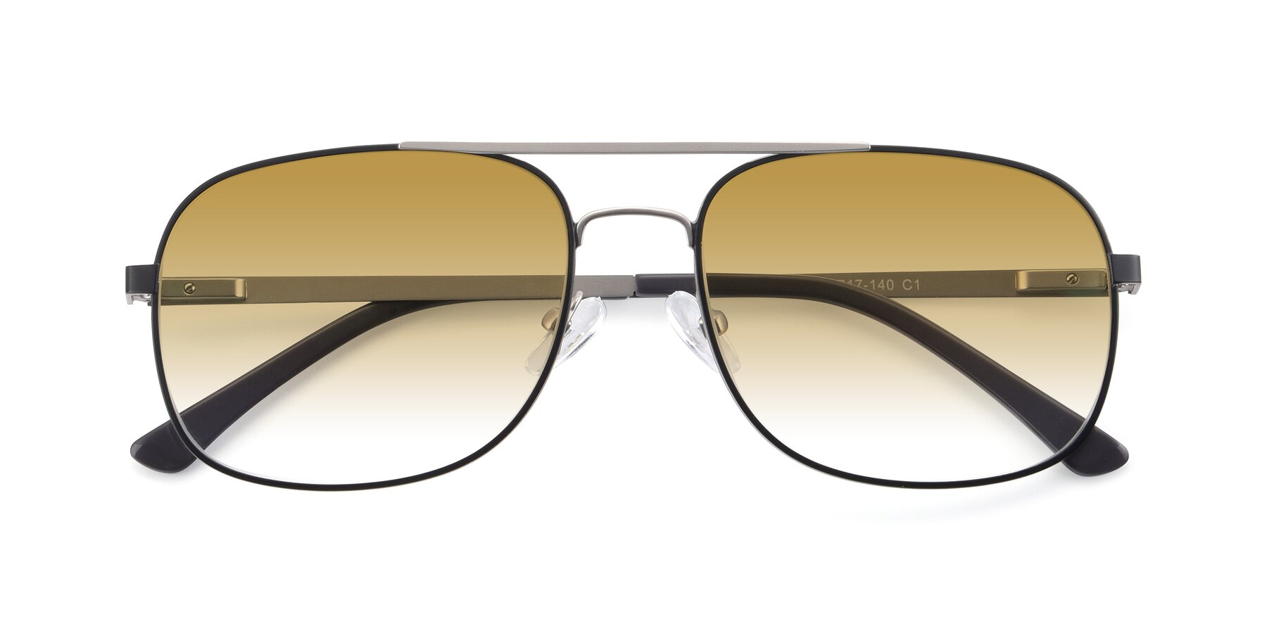 Folded Front of 9487 in Black-Silver with Champagne Gradient Lenses