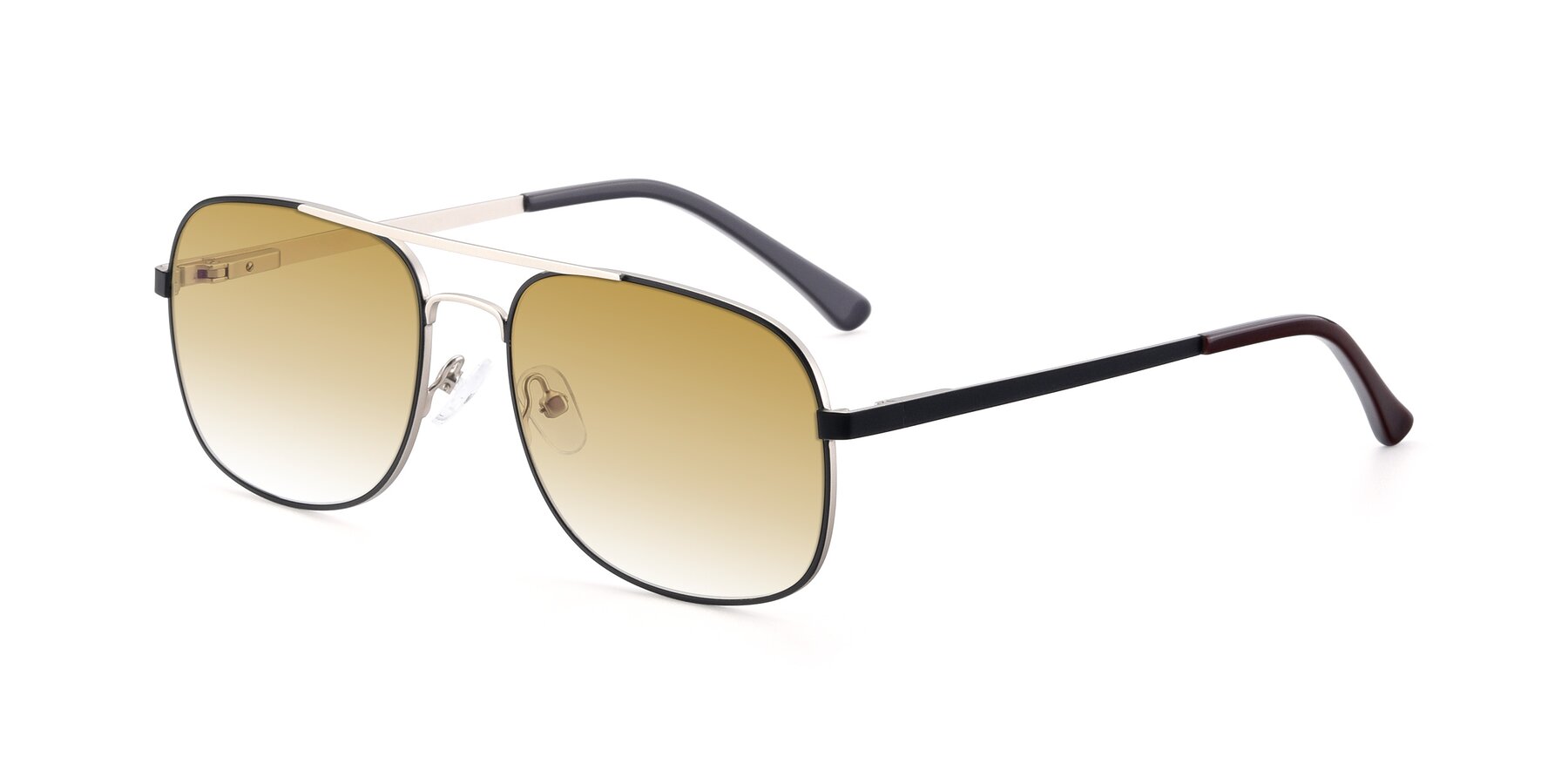 Angle of 9487 in Black-Silver with Champagne Gradient Lenses
