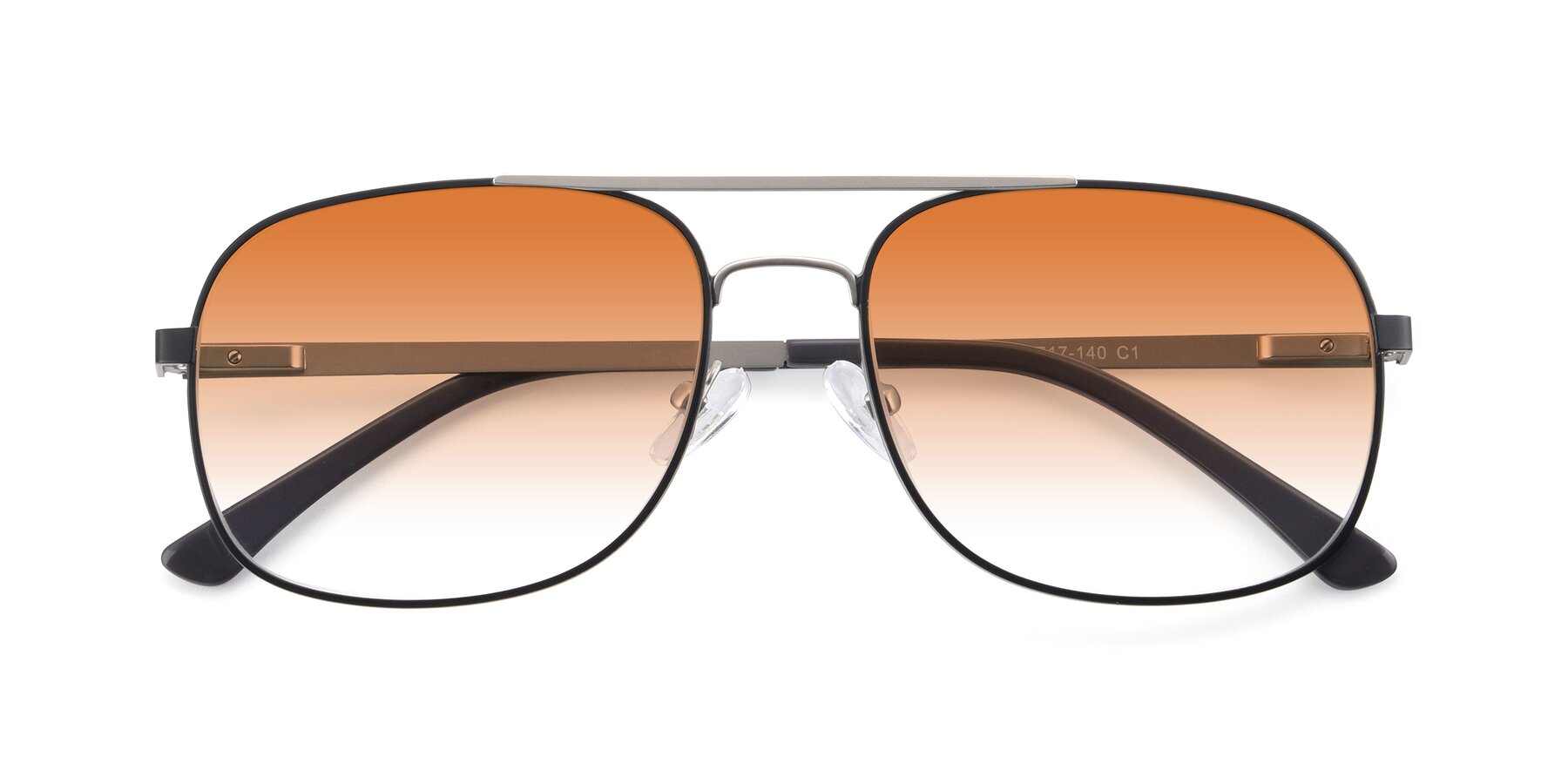 Folded Front of 9487 in Black-Silver with Orange Gradient Lenses