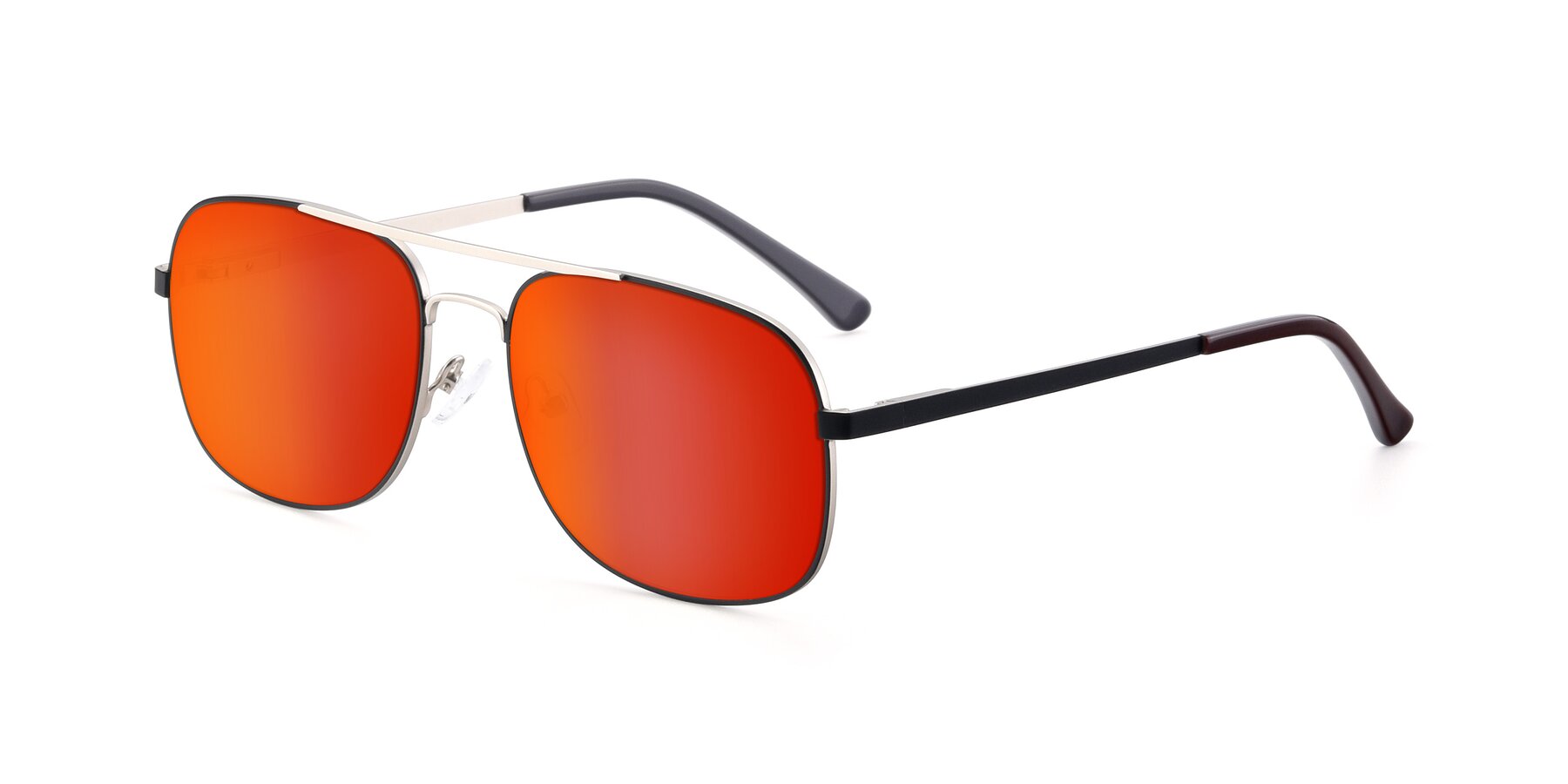 Angle of 9487 in Black-Silver with Red Gold Mirrored Lenses