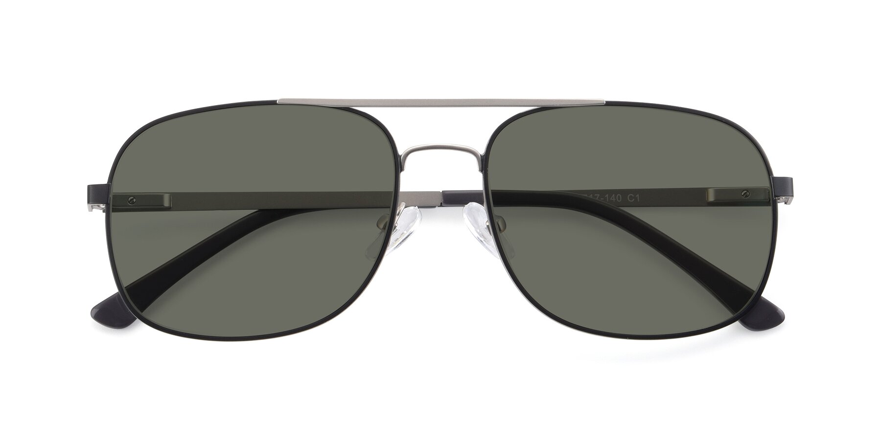 Folded Front of 9487 in Black-Silver with Gray Polarized Lenses
