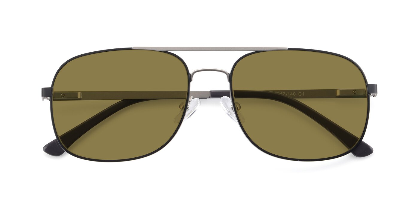 9487 - Black / Silver Polarized Sunglasses