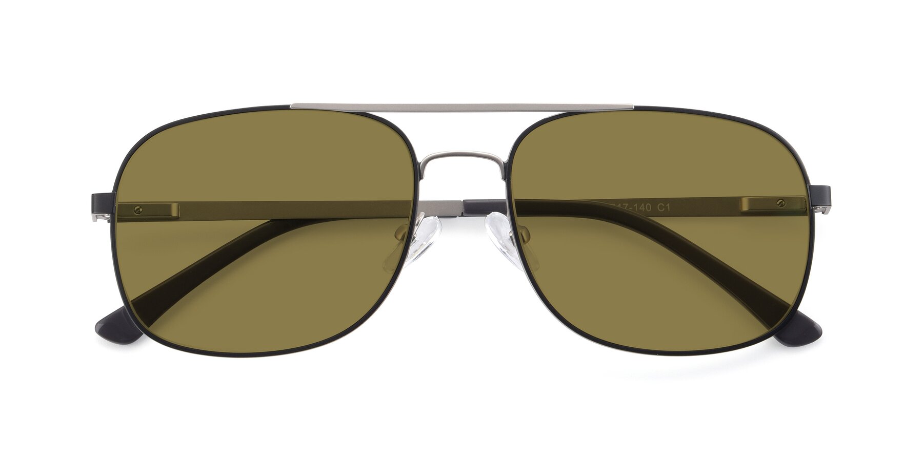 Folded Front of 9487 in Black-Silver with Brown Polarized Lenses