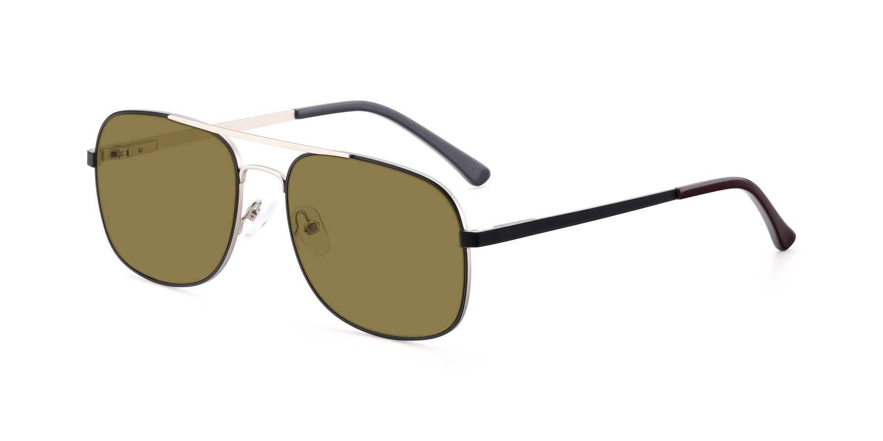 Angle of 9487 in Black-Silver with Brown Polarized Lenses