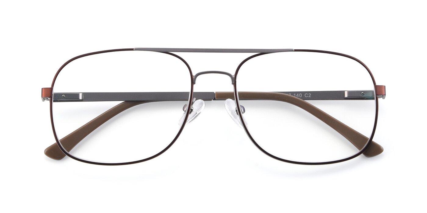 9487 - Brown / Silver Blue Light Glasses