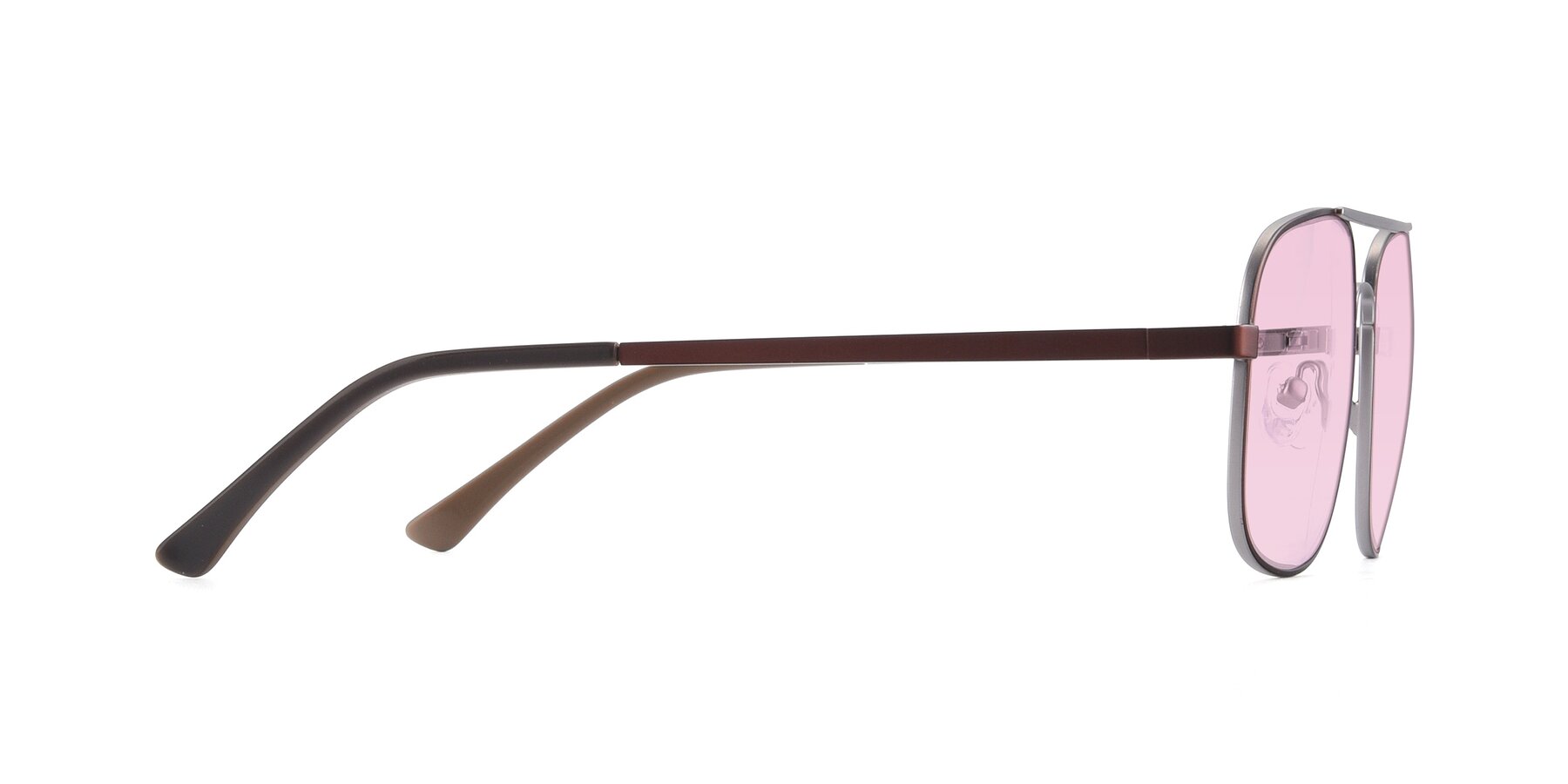 Side of 9487 in Brown-Silver with Light Pink Tinted Lenses