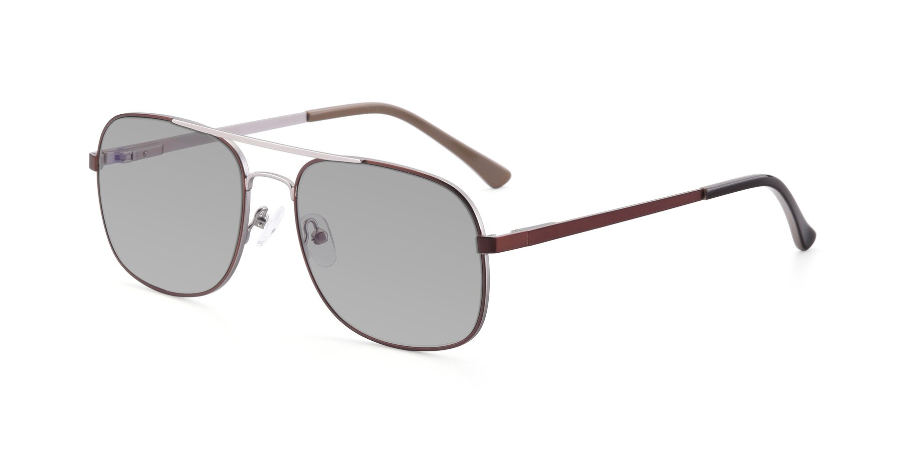 Angle of 9487 in Brown-Silver with Light Gray Tinted Lenses