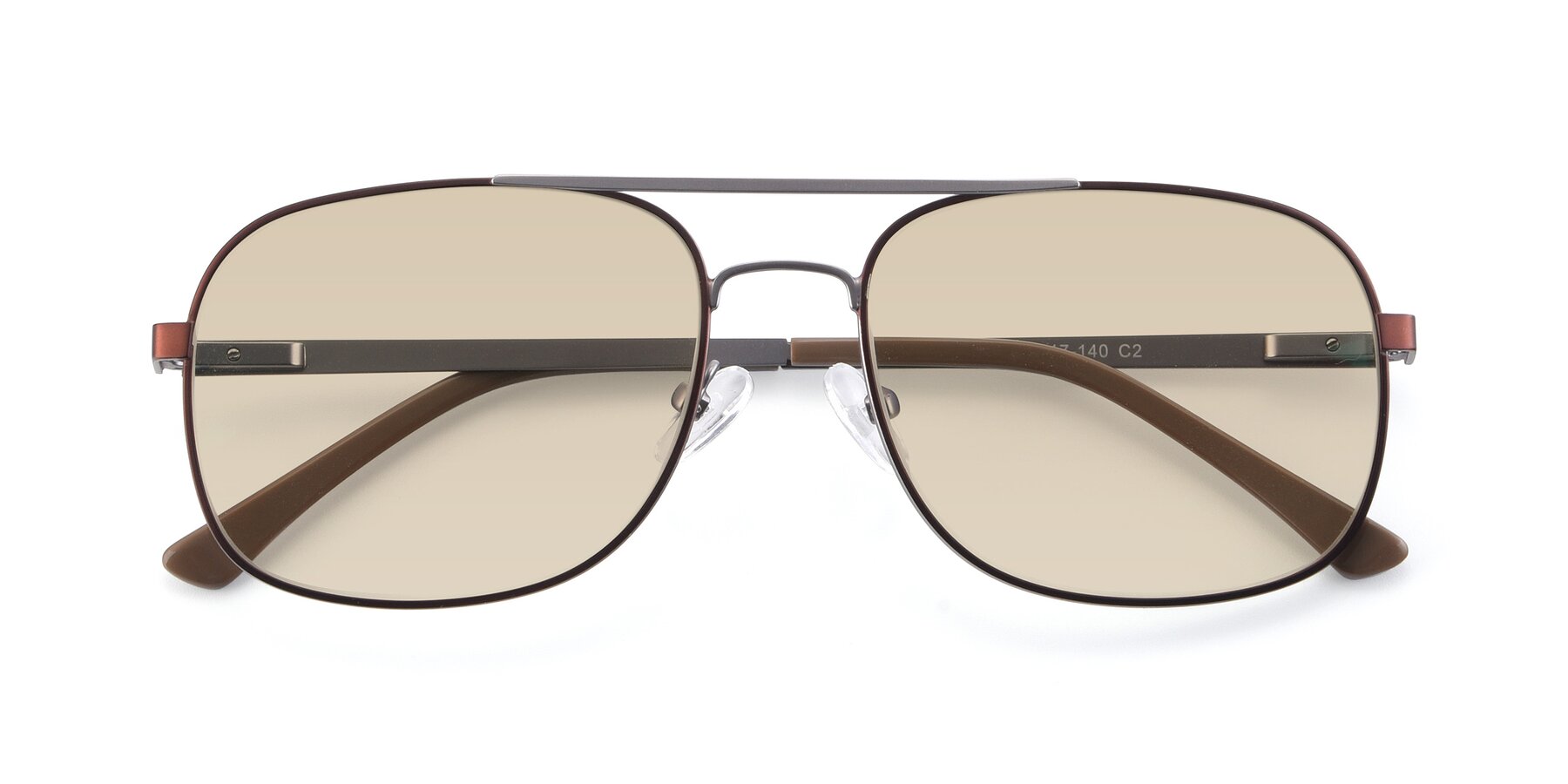Folded Front of 9487 in Brown-Silver with Light Brown Tinted Lenses