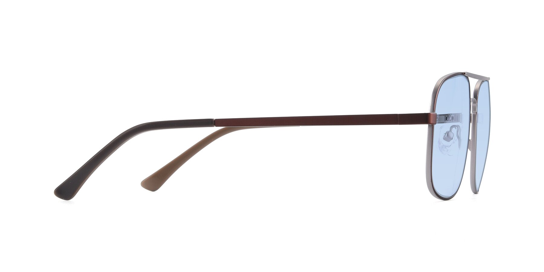 Side of 9487 in Brown-Silver with Light Blue Tinted Lenses