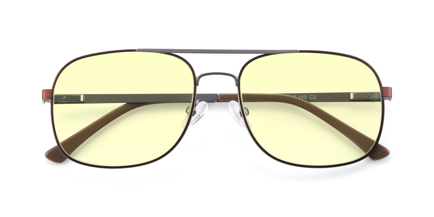 Folded Front of 9487 in Brown-Silver with Light Yellow Tinted Lenses