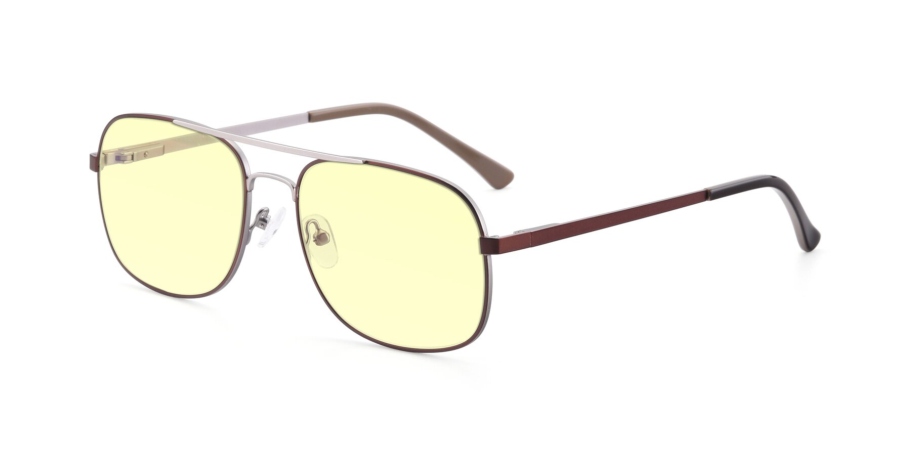 Angle of 9487 in Brown-Silver with Light Yellow Tinted Lenses
