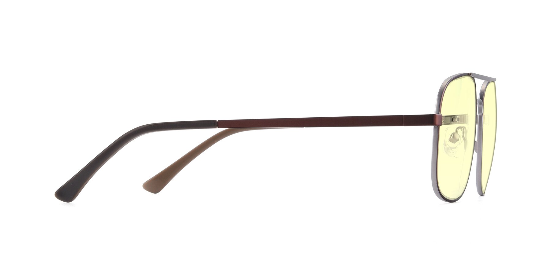 Side of 9487 in Brown-Silver with Light Yellow Tinted Lenses