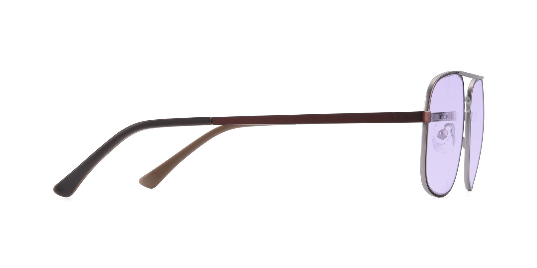 Side of 9487 in Brown-Silver with Light Purple Tinted Lenses