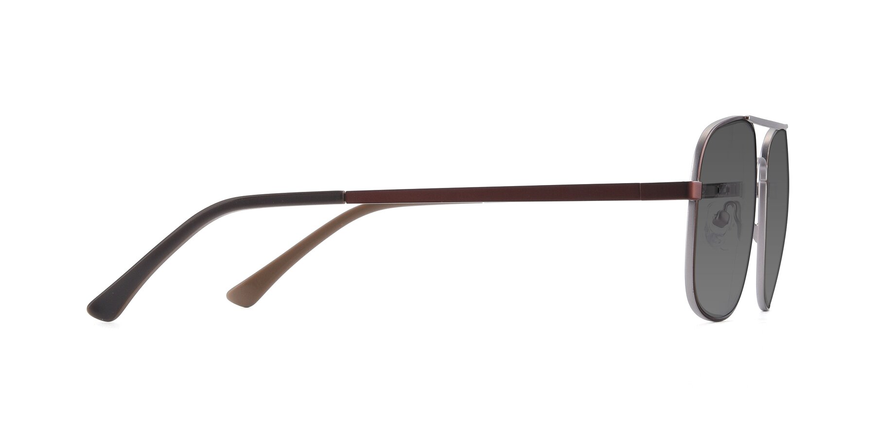 Side of 9487 in Brown-Silver with Medium Gray Tinted Lenses