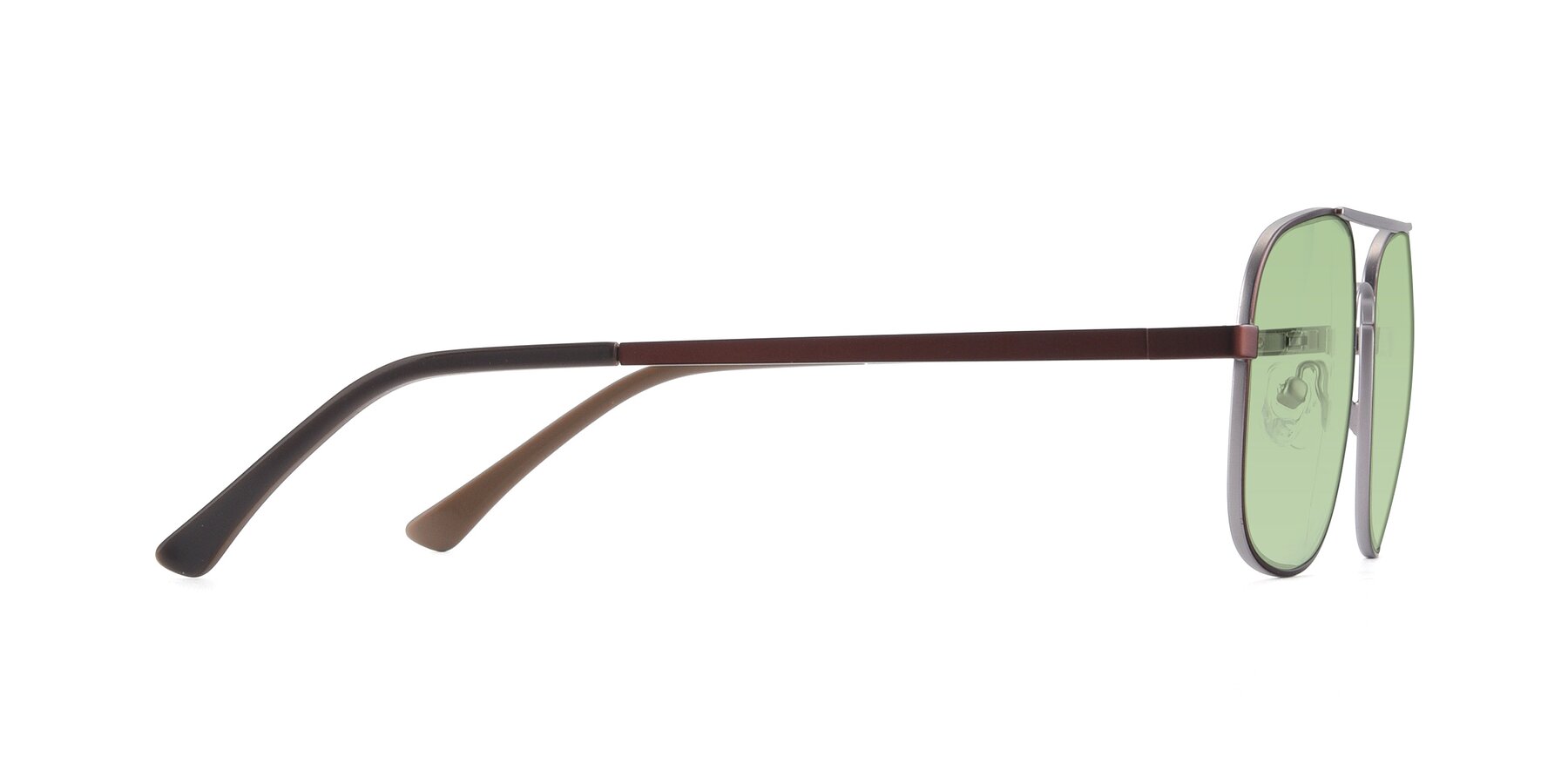 Side of 9487 in Brown-Silver with Medium Green Tinted Lenses
