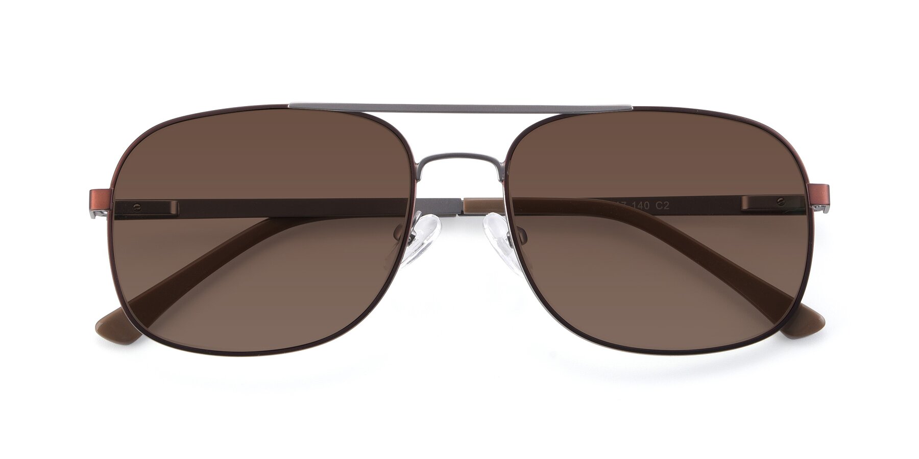 Folded Front of 9487 in Brown-Silver with Brown Tinted Lenses