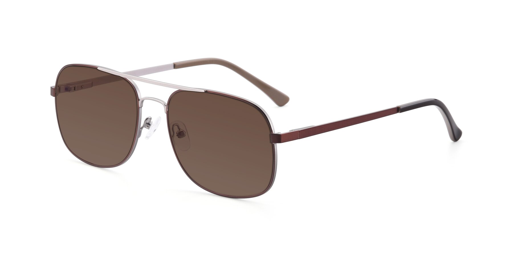 Angle of 9487 in Brown-Silver with Brown Tinted Lenses