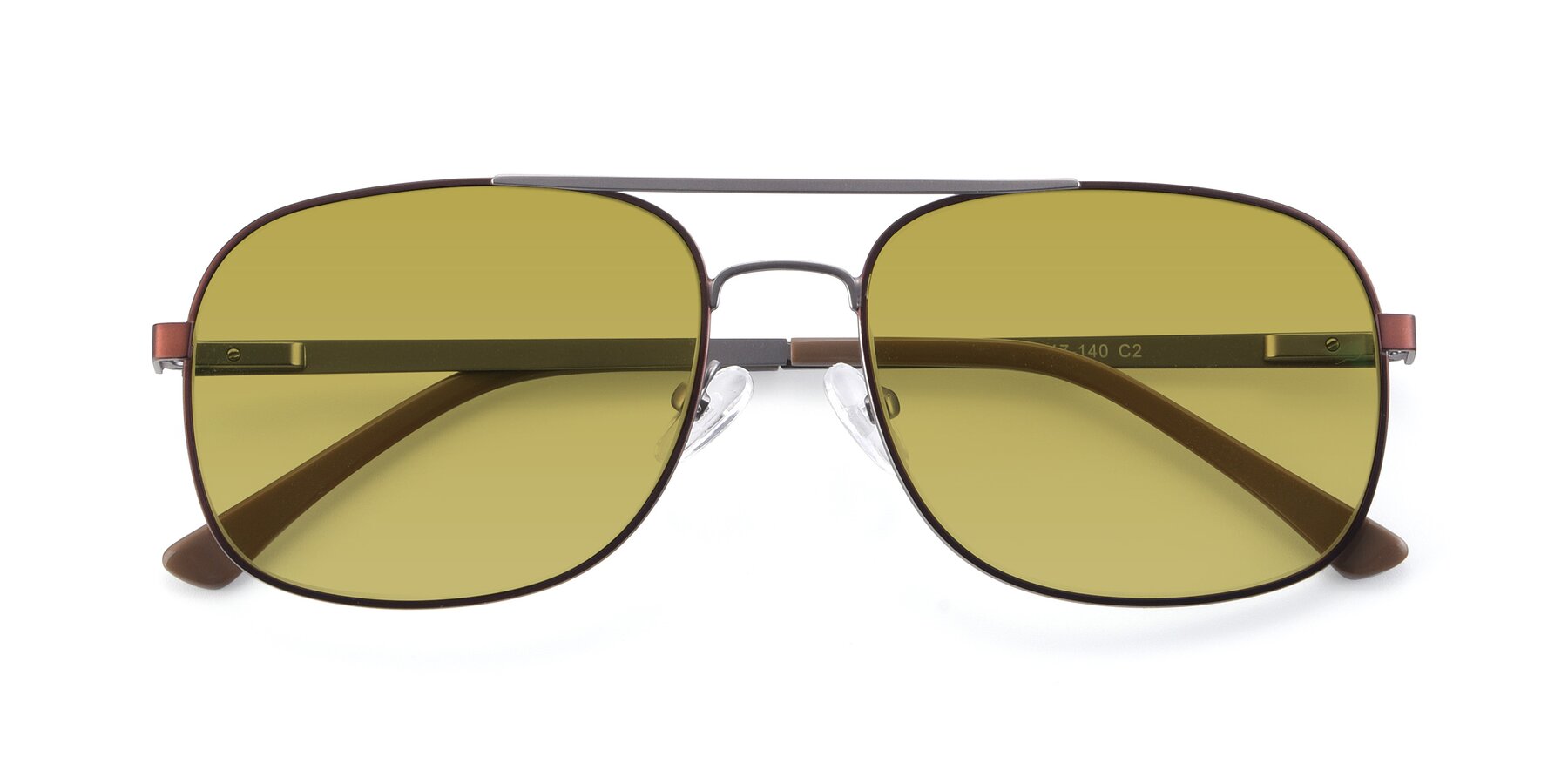 Folded Front of 9487 in Brown-Silver with Champagne Tinted Lenses