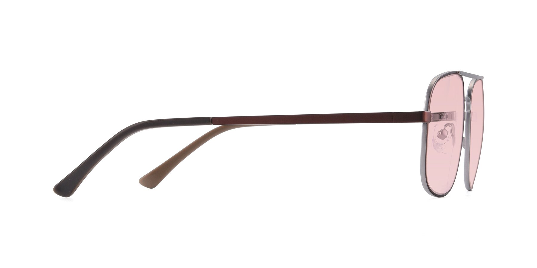 Side of 9487 in Brown-Silver with Light Garnet Tinted Lenses