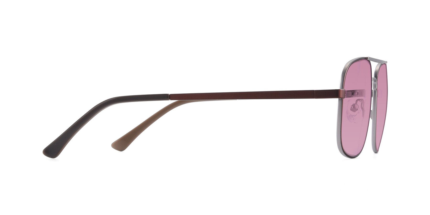 Side of 9487 in Brown-Silver with Medium Wine Tinted Lenses