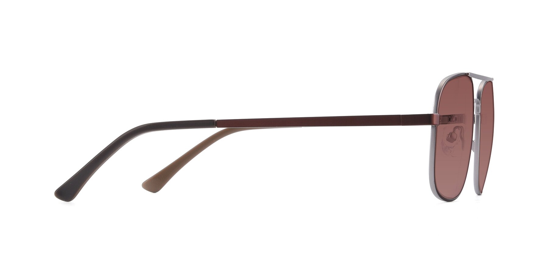 Side of 9487 in Brown-Silver with Garnet Tinted Lenses