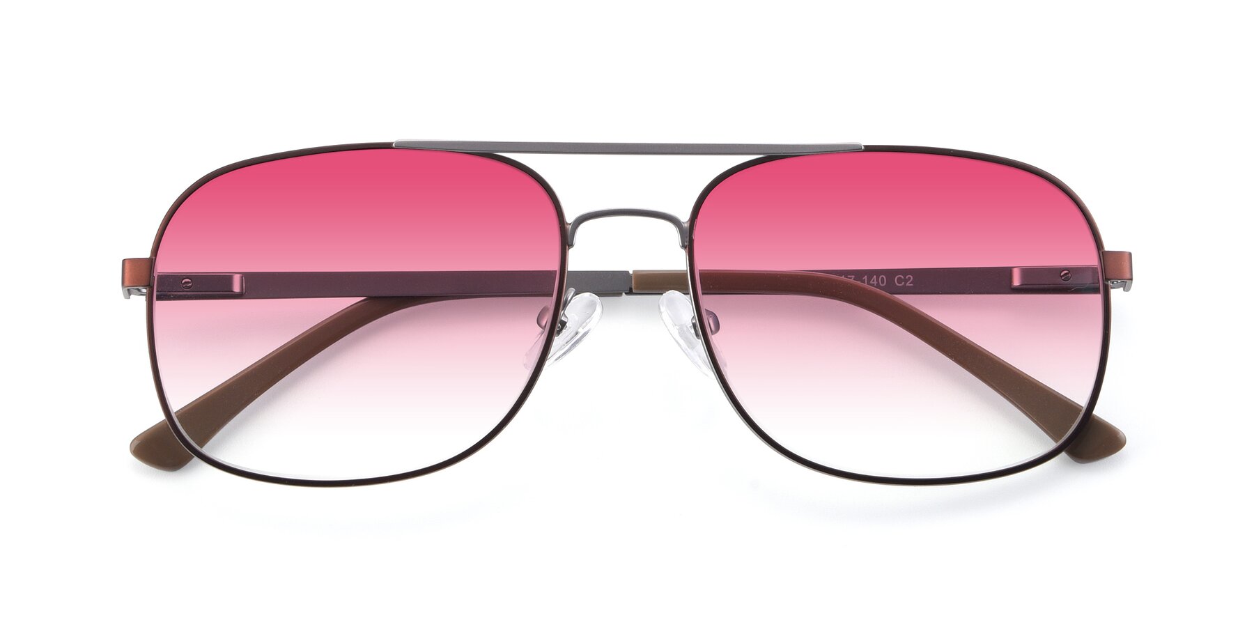 Folded Front of 9487 in Brown-Silver with Pink Gradient Lenses