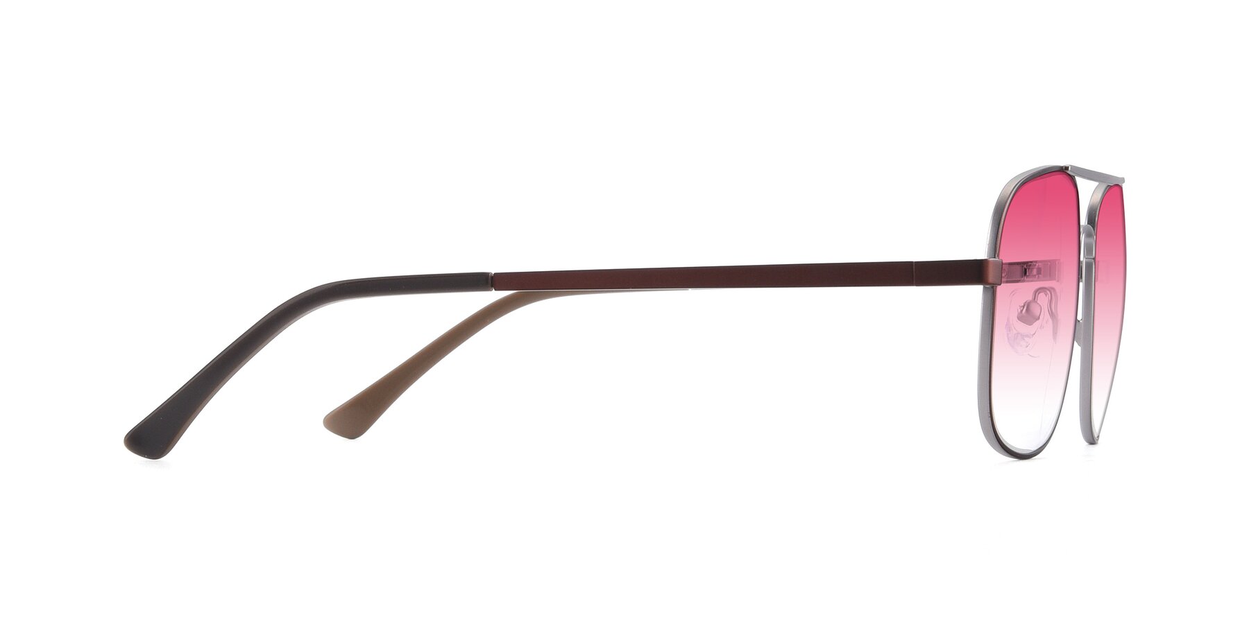 Side of 9487 in Brown-Silver with Pink Gradient Lenses