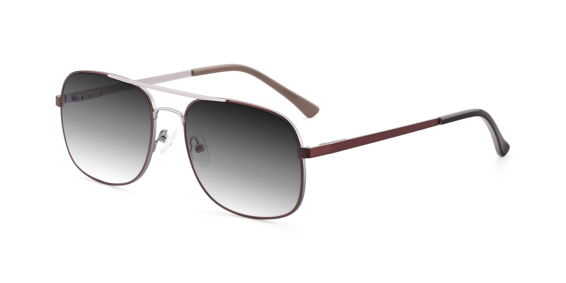 Angle of 9487 in Brown-Silver with Gray Gradient Lenses