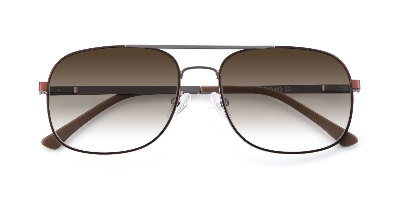 9487 - Brown / Silver Gradient Sunglasses