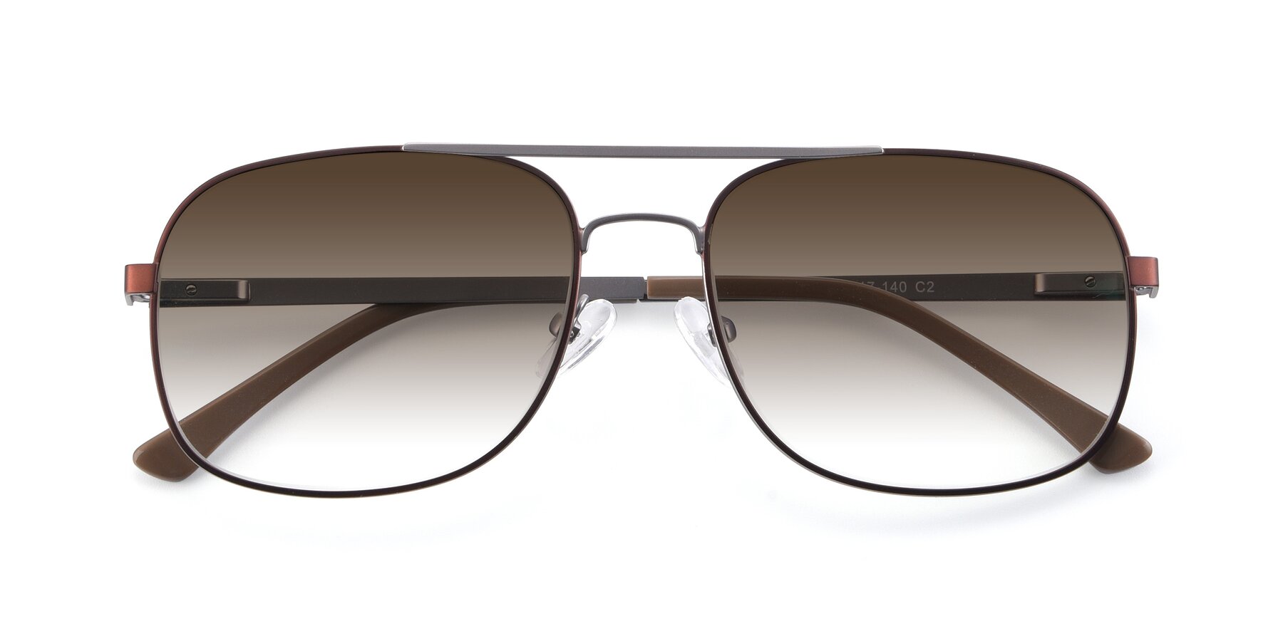 Folded Front of 9487 in Brown-Silver with Brown Gradient Lenses