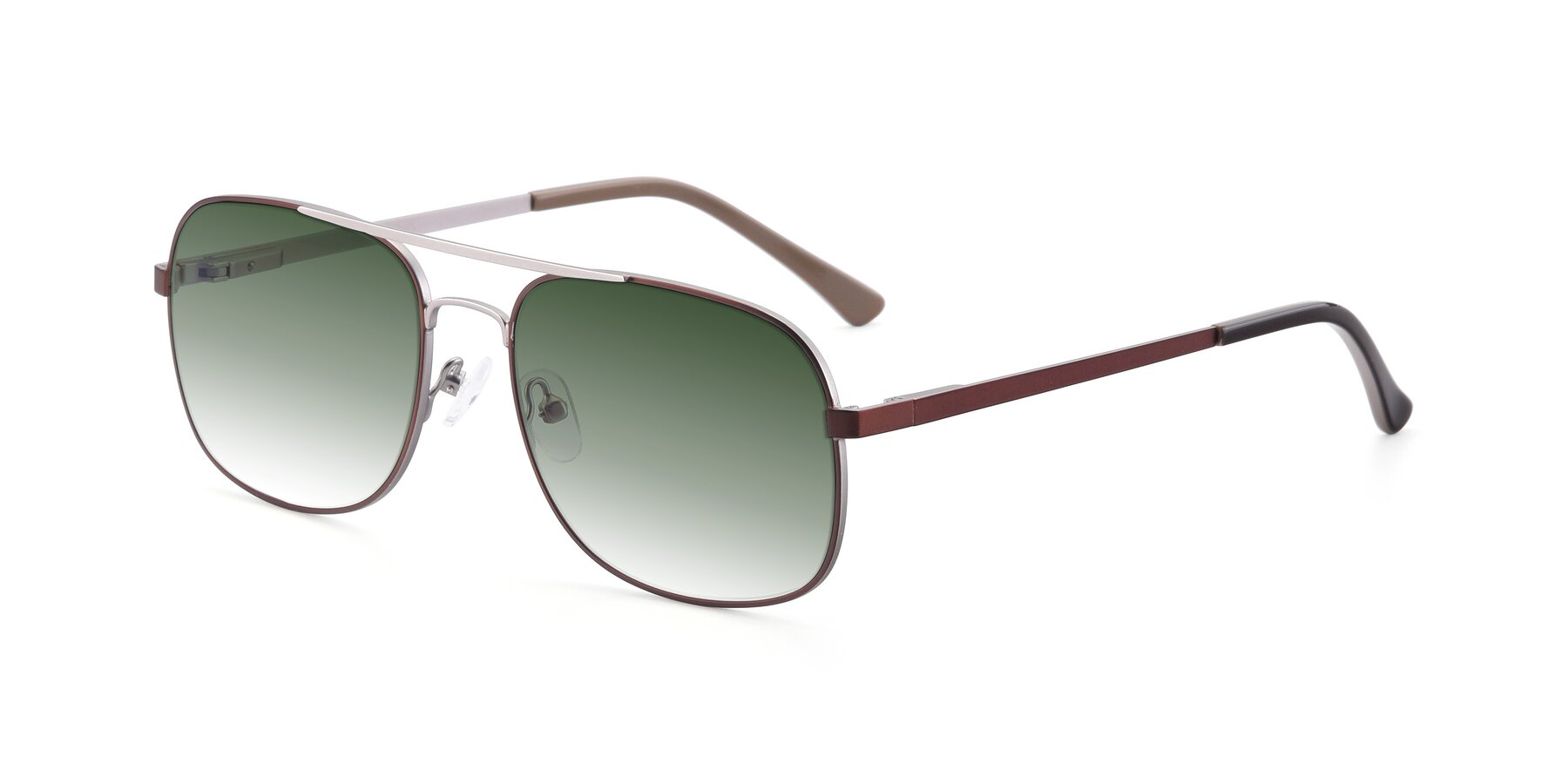 Angle of 9487 in Brown-Silver with Green Gradient Lenses