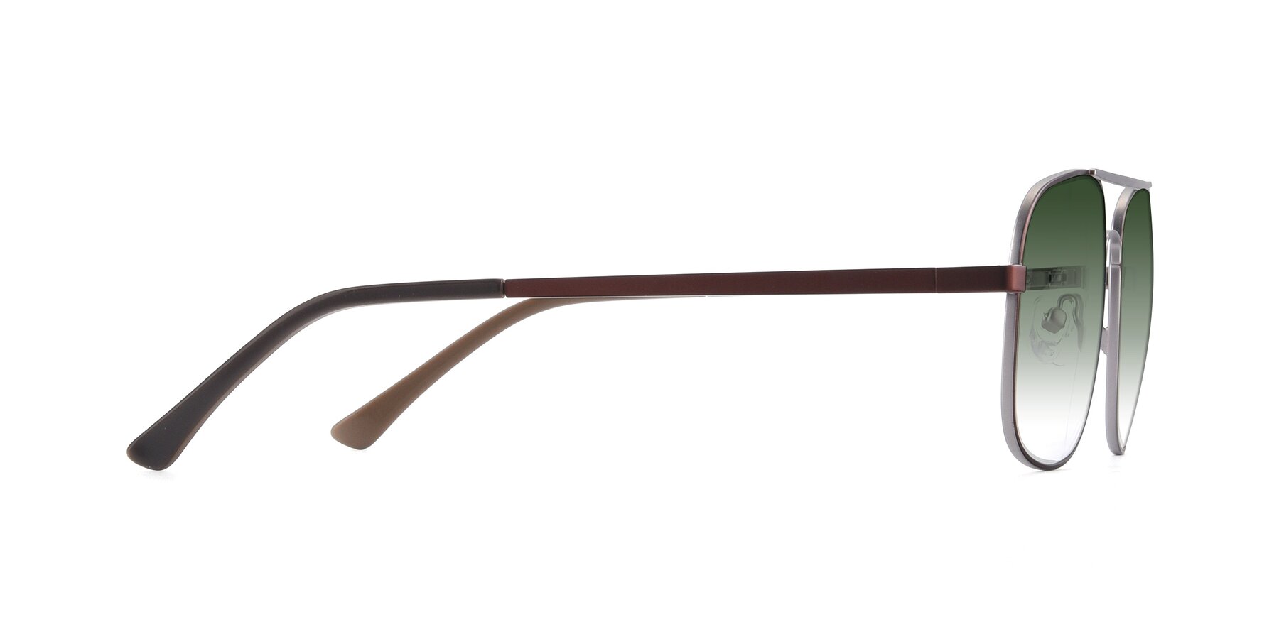 Side of 9487 in Brown-Silver with Green Gradient Lenses