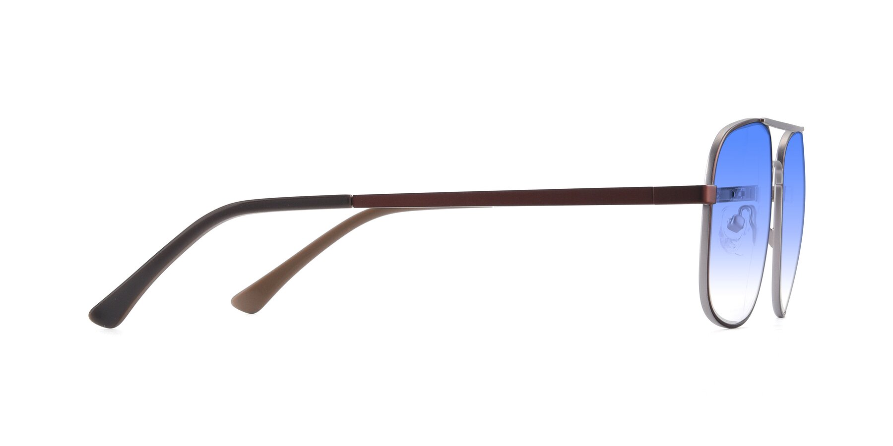 Side of 9487 in Brown-Silver with Blue Gradient Lenses