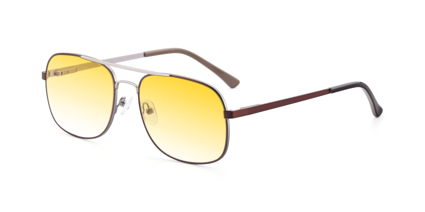 Angle of 9487 in Brown-Silver with Yellow Gradient Lenses