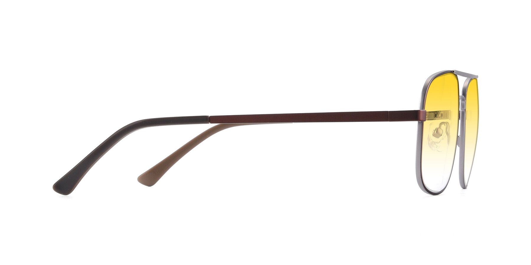 Side of 9487 in Brown-Silver with Yellow Gradient Lenses