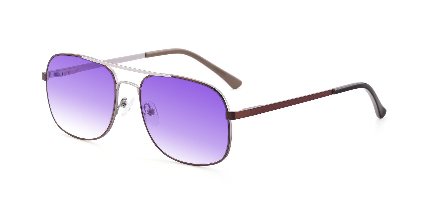 Angle of 9487 in Brown-Silver with Purple Gradient Lenses