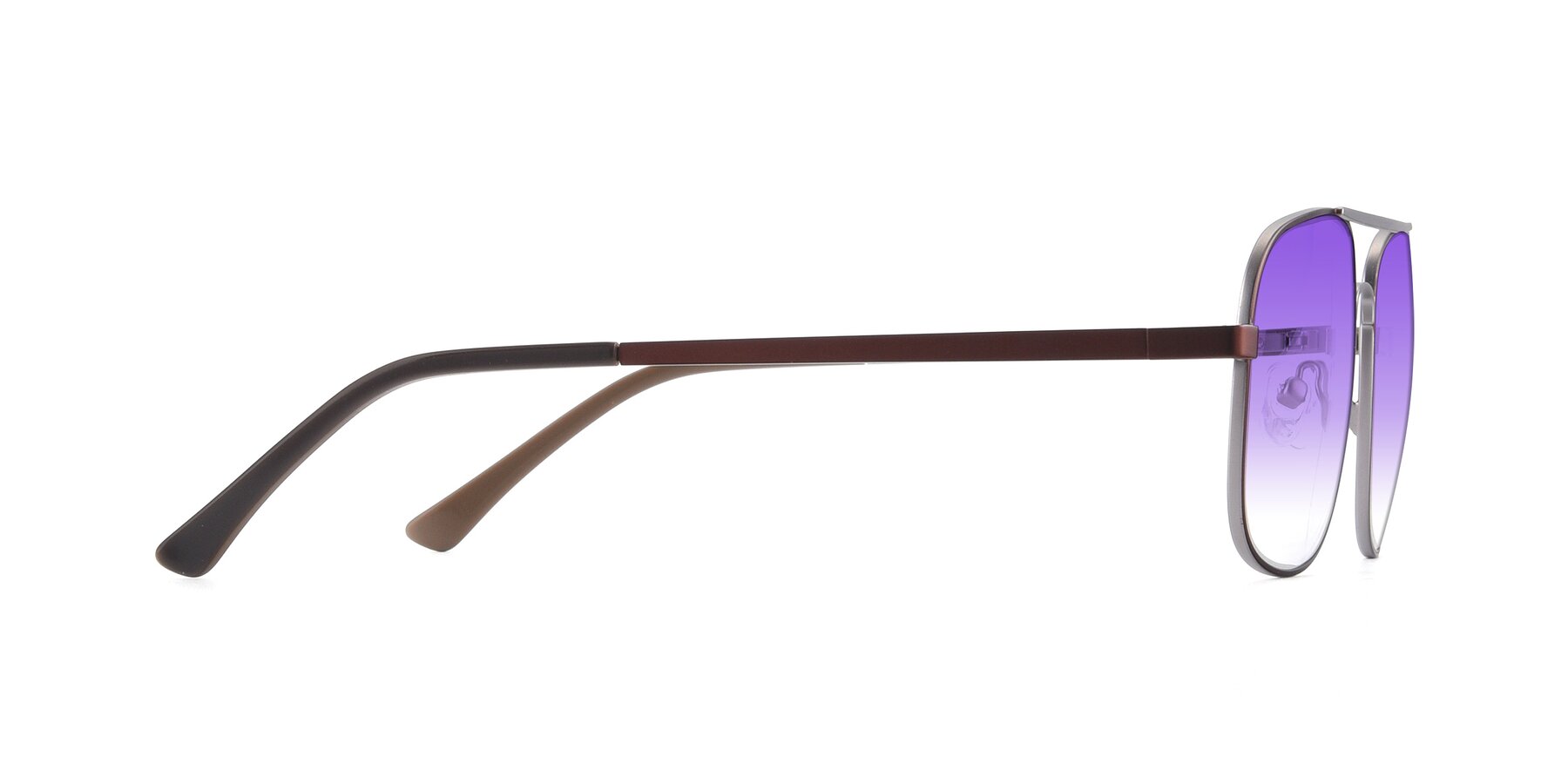 Side of 9487 in Brown-Silver with Purple Gradient Lenses