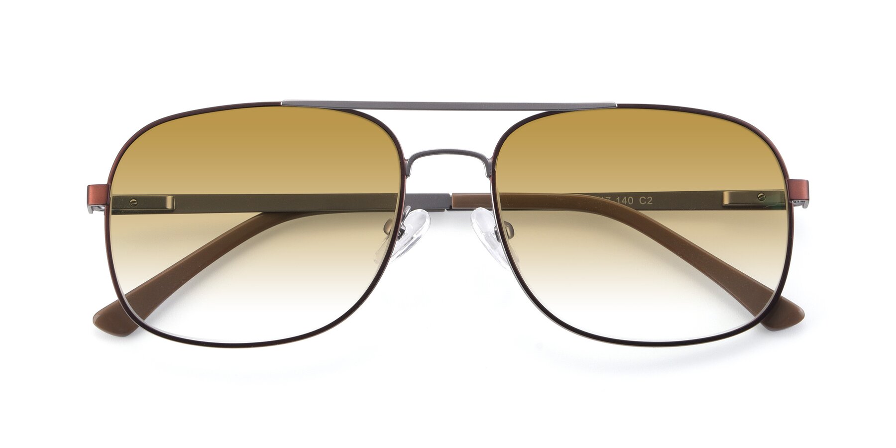 Folded Front of 9487 in Brown-Silver with Champagne Gradient Lenses