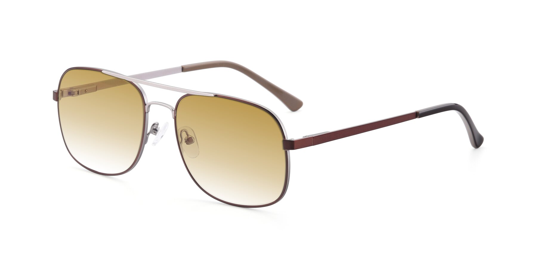 Angle of 9487 in Brown-Silver with Champagne Gradient Lenses