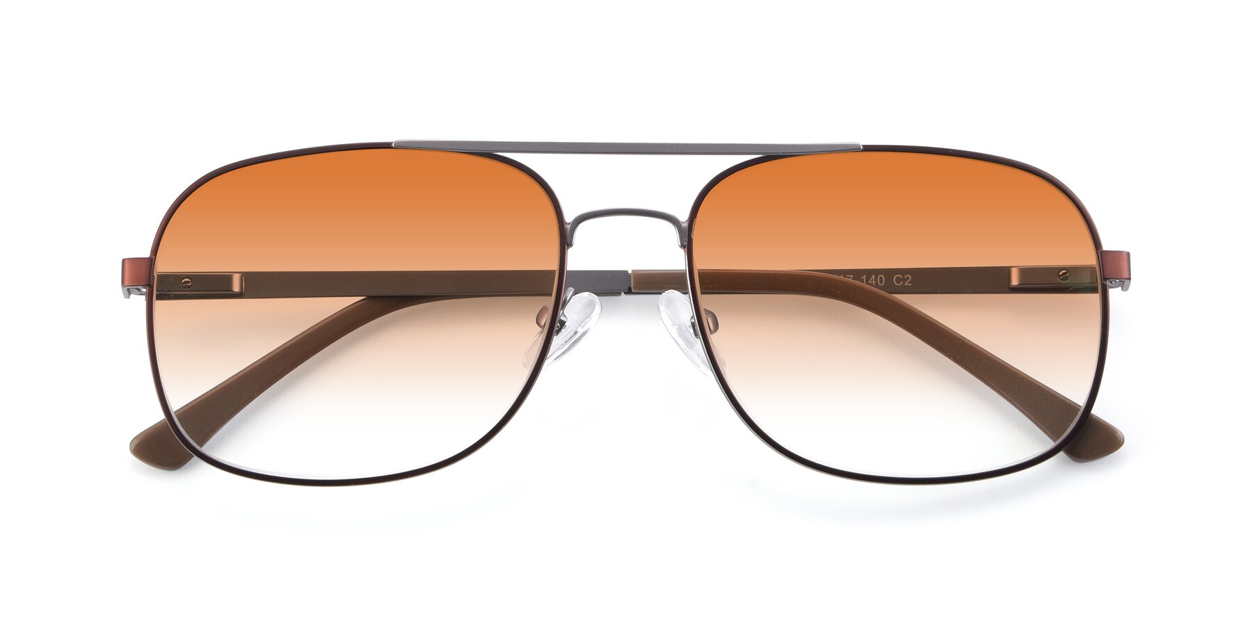 Folded Front of 9487 in Brown-Silver with Orange Gradient Lenses