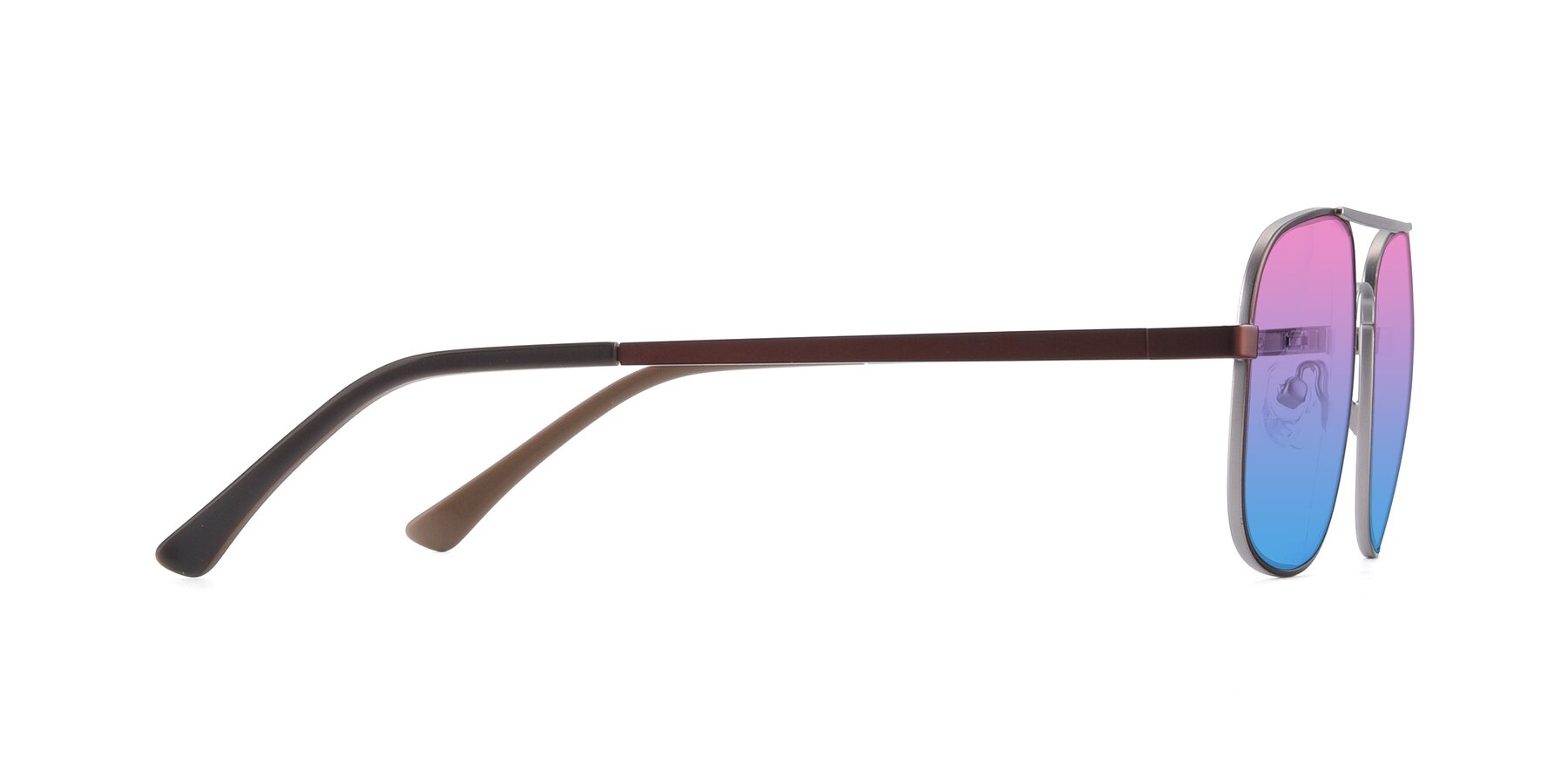 Side of 9487 in Brown-Silver with Pink / Blue Gradient Lenses
