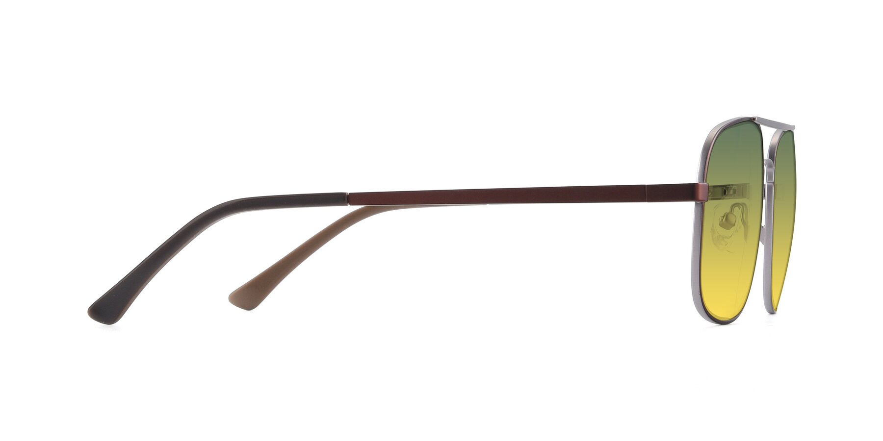 Side of 9487 in Brown-Silver with Green / Yellow Gradient Lenses