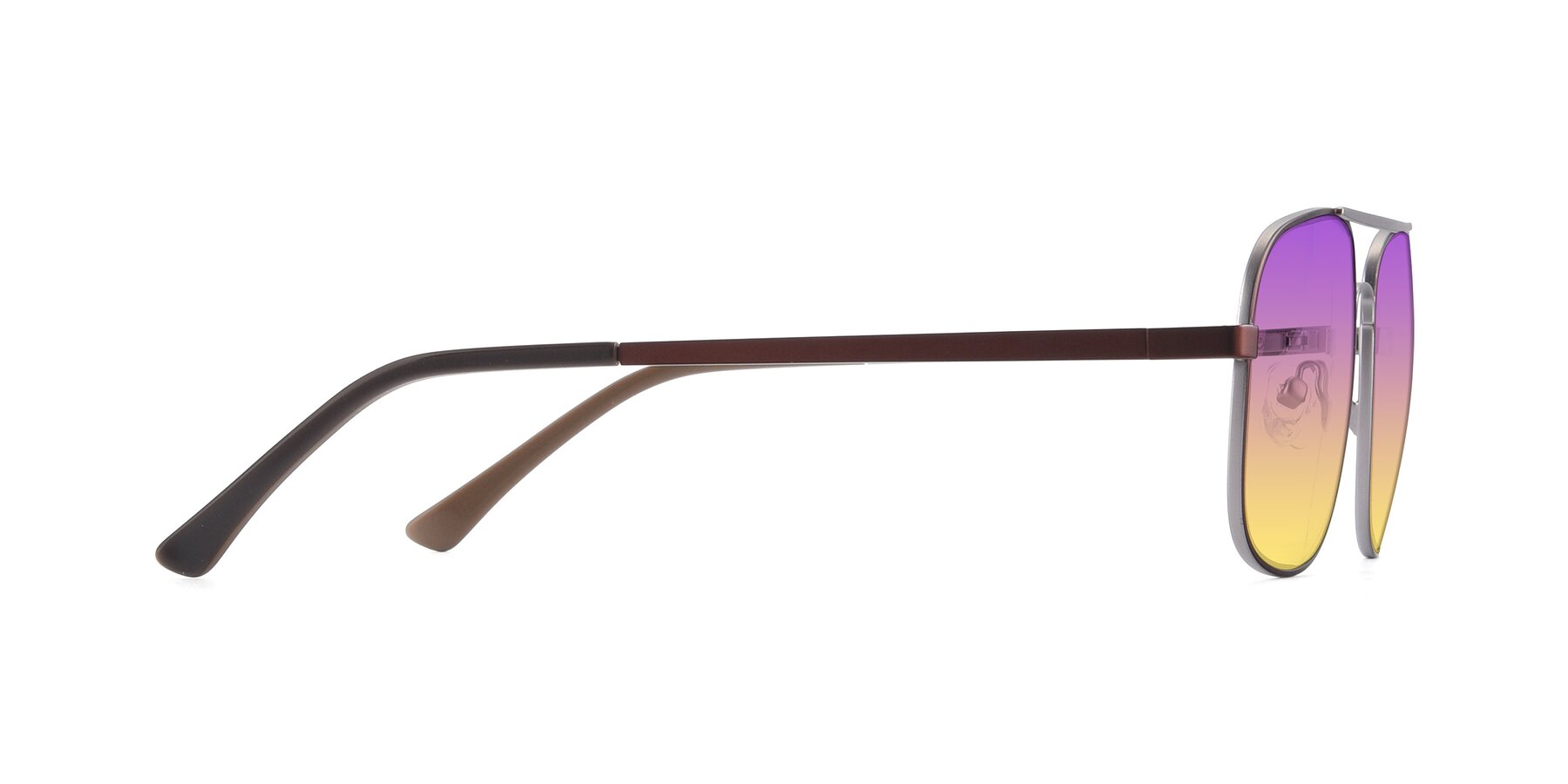 Side of 9487 in Brown-Silver with Purple / Yellow Gradient Lenses