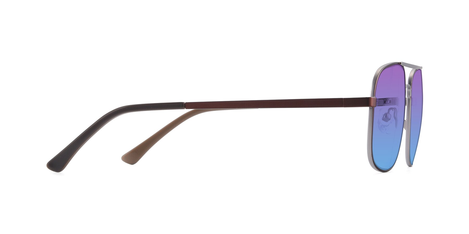Side of 9487 in Brown-Silver with Purple / Blue Gradient Lenses